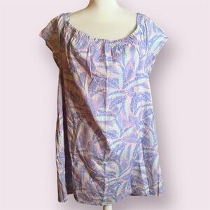 Vineyard Vines Pastel Leaf Print Mini Dress